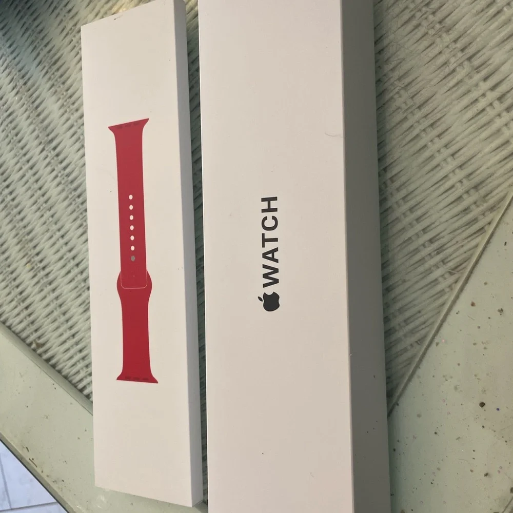 Apple Watch red sports band that came w apple 40mm watch NIB includes both box